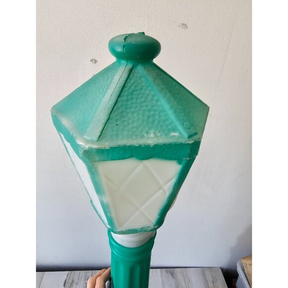 Vintage empire green rare candlestick lamp post blow mold light up Xmas lawn dec - Picture 6 of 10